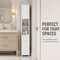 White Tall Standing Bathroom Linen Tower Storage Cabinet for Bathroom and Vanity
